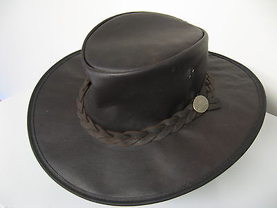 Roo Skin Hat Aussie Bush Hat Dinky Di  Squashable Kangaroo Leather  Aust Made