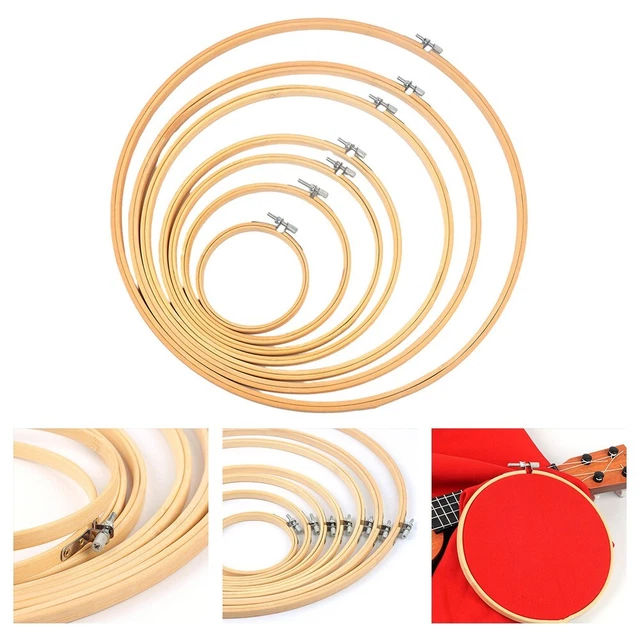 Set 5 Telai Circolari Per Ricamo In Bambù: Misure Varie Da 13 A 26 Cm Per Punto Croce - 6