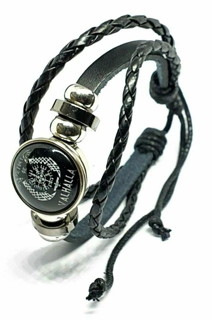 Viking Bracelet Victory or Valhalla Vegvisir Compass Norse Beaded Cuff Bracelet 3