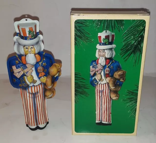 1984 Hallmark Keepsake Ornament Uncle Sam Pressed Tin