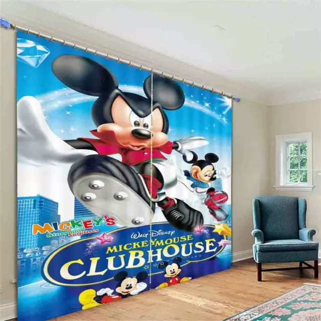 Skateboard Mickey Mouse 3D Curtain Blockout Photo Printing Curtains Drape Fabric