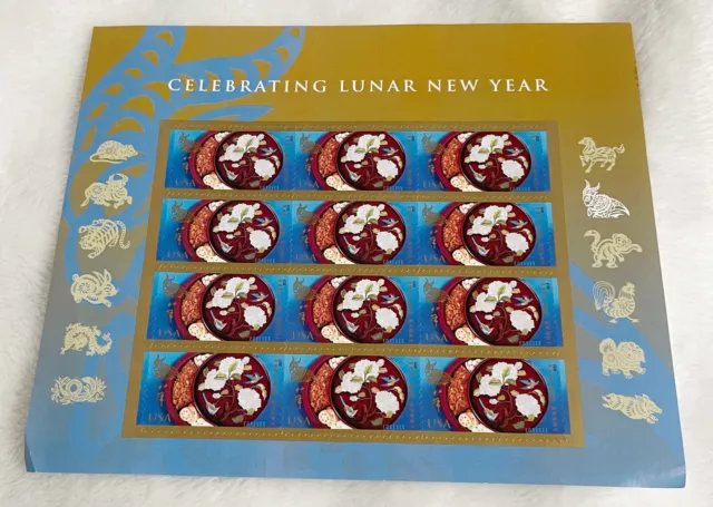 USPS, Celebrating Lunar New Year Forever Stamp Sheet, 12 Stamps, 2014