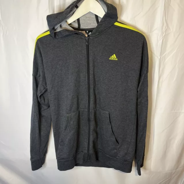 Adidas Ragazzo Giacca Grigia Gialla Cerniera Piena Età 15-16 Anni