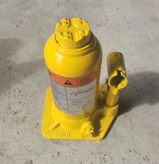 Ford Superduty 4 Ton Bottle Jack -  Oem - Yellow With Handle 2