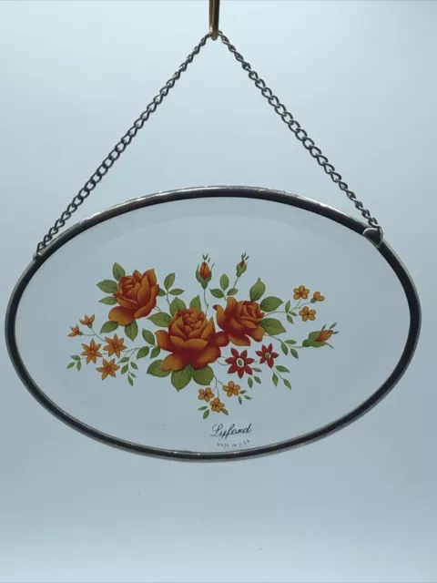 Lyford  Sun Catcher Beveled Glass Window Hanging Floral Design Sun Catcher