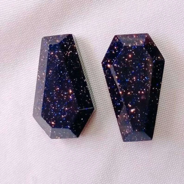 Blue Sunstone 1 Pair 17X10 mm Coffin Shape Single Step Cut Flat Bottom Gemstone