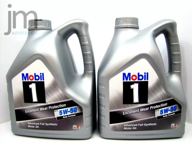 2x4L Erfrischt MOBIL 1 PEAK LIFE 5W-50 Motoröl 8 Liter FS X1 5W50 Rally Formula