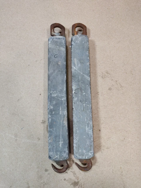Pair (2), Vintage Square Hanging Weights, Window Weights, 9# each