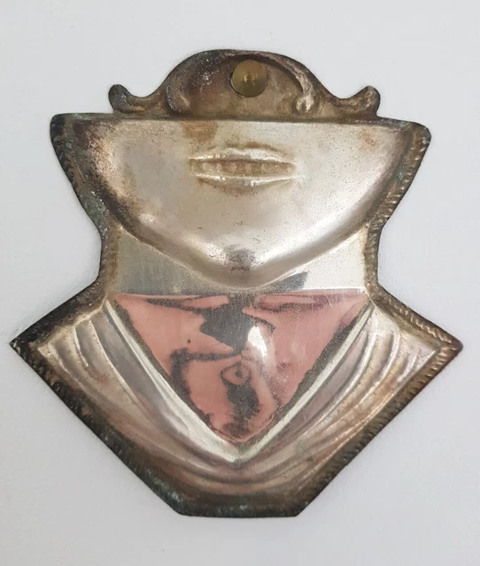 Versilberte Votivgabe,ex voto,Opfergabe, antikes Sammlerstück, Mund Hals, Kropf