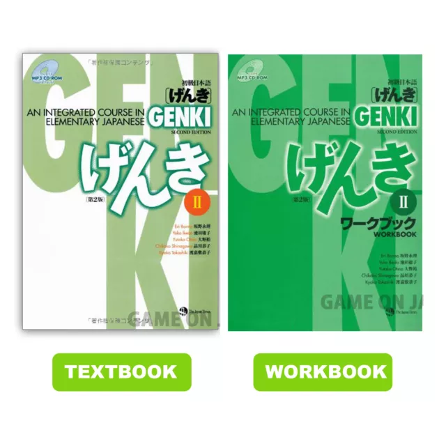 Course　GENKI　in　Set　Japanese　Workbook　£72.92　AN　Elementary　Integrated　Textbook　PicClick　UK