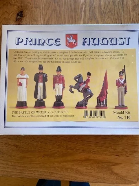 Prince August - Battle of Waterloo chess set moulds  - unopened - British - 710