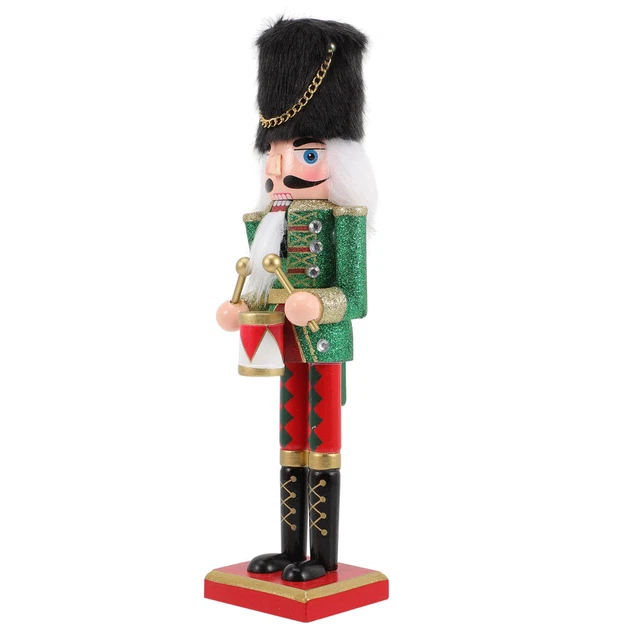 Statue Casse-Noisette De Noël En Bois - 30 Cm, Rose à Paillettes - Décoration Traditionnelle De Fêtes