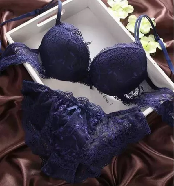 WOMEN BRAS SET Lace Sexy Lingerie Underwire Lift Up Brassiere with Briefs  Gifts £13.19 - PicClick UK