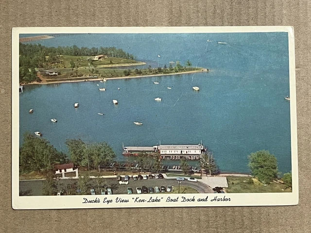 Postcard Ken Lake Boat Dock Harbor Kentucky Lake State Park KY Aerial View