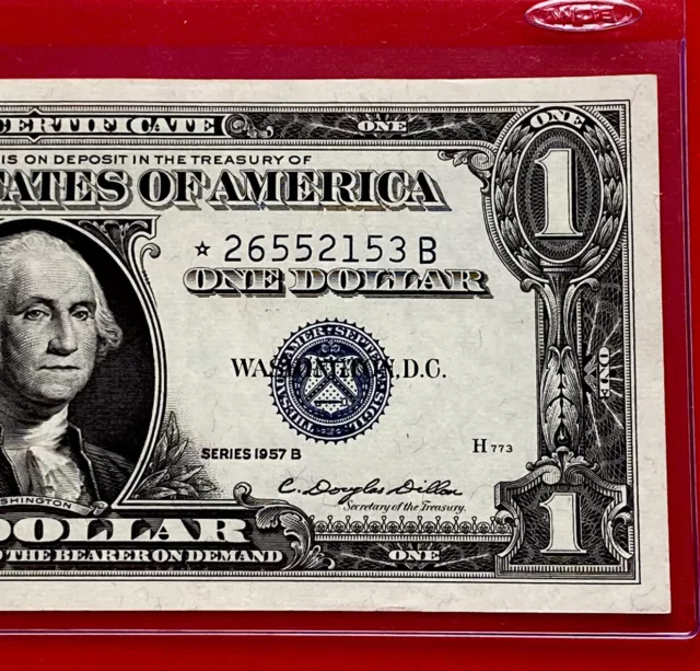 1957 B STAR NOTE  $1 Dollar Silver Certificate (Blue Seal) Uncirculated