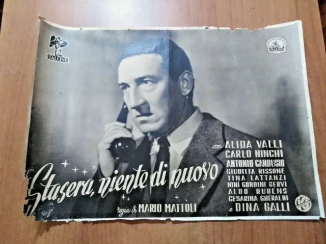 Fotobusta STASERA NIENTE DI NUOVO 1943 Alida Valli, Carlo Ninchi (4)