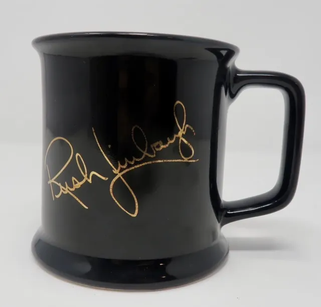 VTG Rush Limbaugh Gold Signature Coffee Cup Mug Rare Advertising Collectors USA