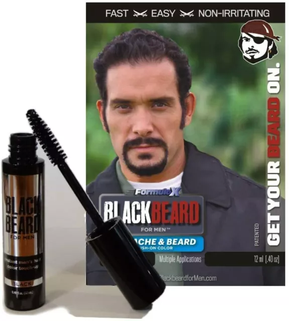 Blackbeard for Men Color temporal para hombre Mascara Barba Bigote Cejas NEGRO