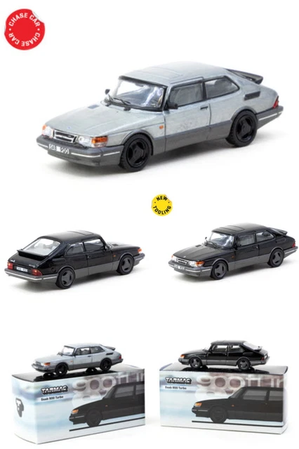 Miniature Saab 900 Turbo 1:64 Noire - Tarmac Works GLOBAL64 - T64G-056-BK