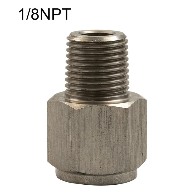 Adattatore acciaio inox per misuratore pressione olio 1/8 NPT maschio su M10x10 femmina