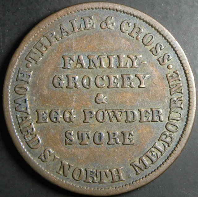 RARE Australia Thrale and Cross Family Grocer HalfPenny Token R556/A585 3