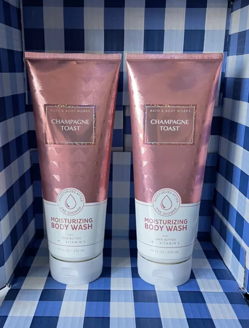 (2) Tostadas con champán hidratante lavado corporal Bath & Body Works con manteca de karité nuevo