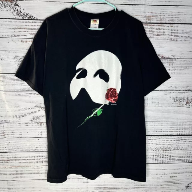 Phantom Of The Opera Mask Graphic T-Shirt Kanye West Streetwear Black Men’s XL