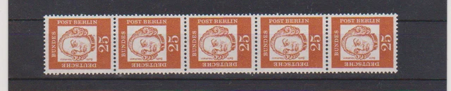 Berlin 205 Bedeutende Deutsche , 5er Streifen mit Nummer** ( 0027 )