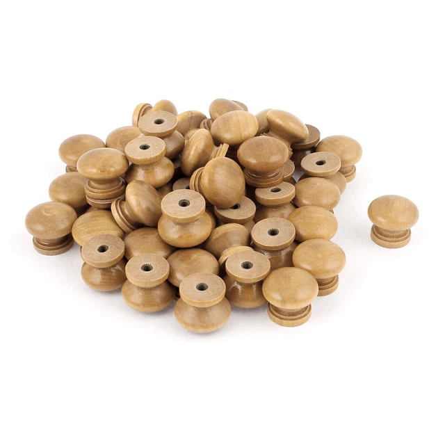 Furniture Drawer Door Cabinet Closet Wood Round Knob Pull Handle 50pcs