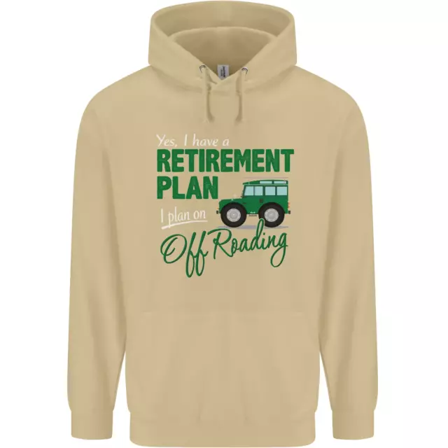 Felpa con cappuccio Retirement Plan Off Roading 4X4 Road divertente da uomo 80% cotone 8