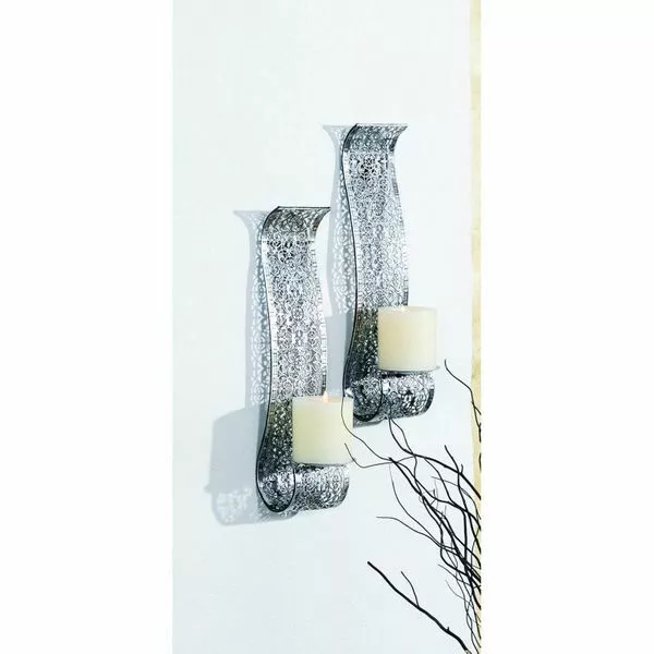 2er Set Wandkerzenhalter für Stumpenkerzen Kerzenhalter Orientalisch Halterung