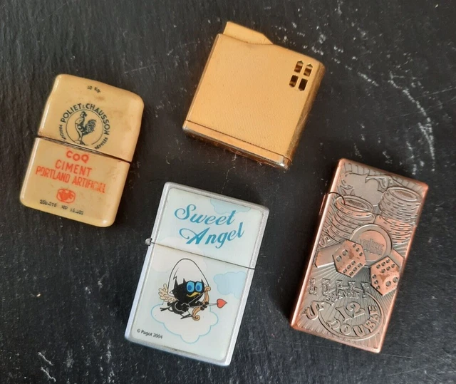 Lot De 4 Briquets Fantaisie - Briquets Bic à Pierre Longue Durée - Modèles Variés