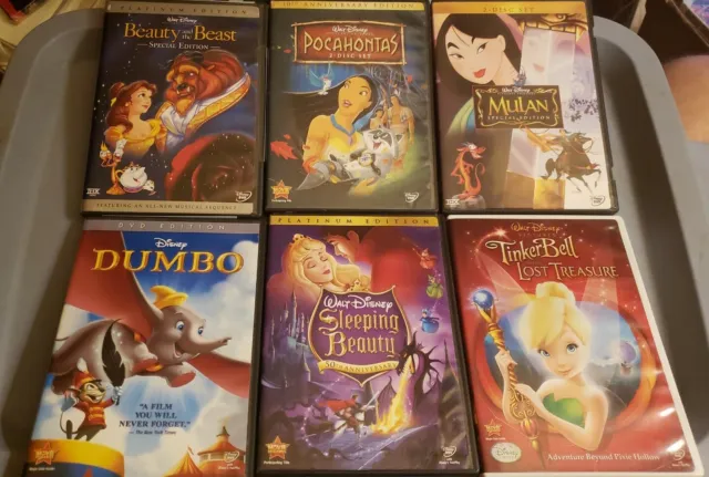 Disney Classics (6 DVD Lot) Dumbo, Sleeping Beauty, Beauty & the Beast FREE SHIP