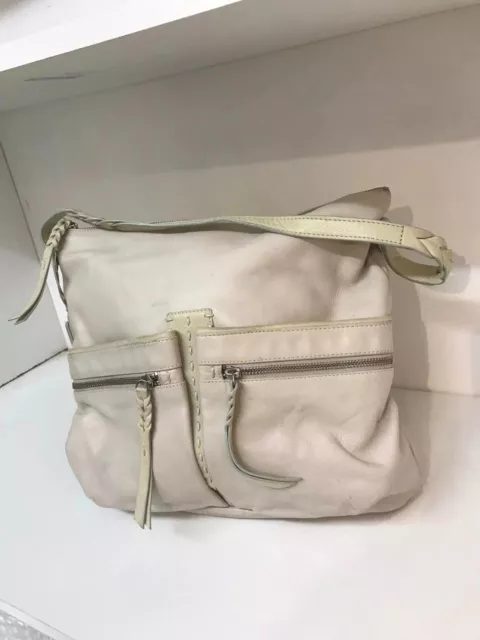 Sac Radley beige crème 2 zips sur le devant 4 poches à l'intérieur