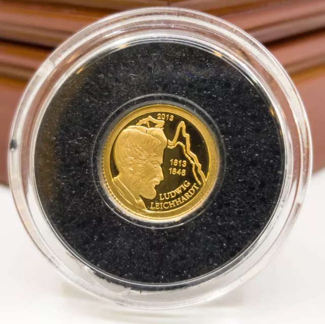 24ct 0.999 Gold Coin 2013 Palau $1 Ludwig Leichardt 0.5 Grams #57066