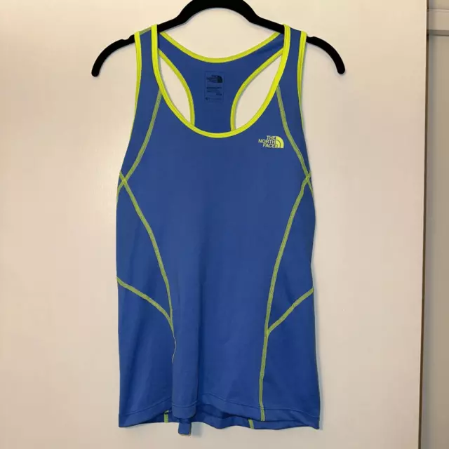 The North Face Women’s Blue and Yellow Flash Dry Tank Top Size Medium