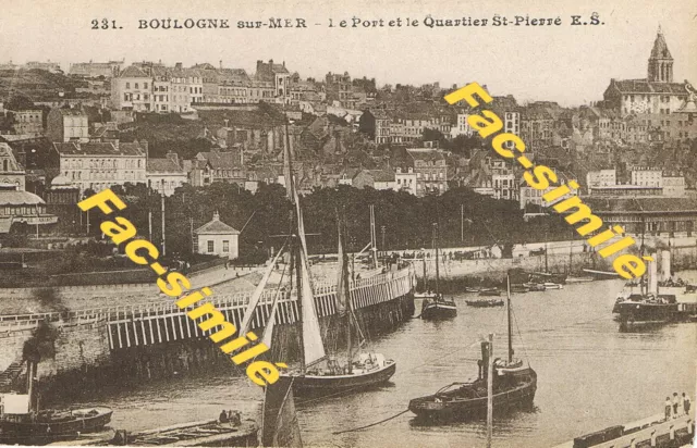 CPA - BOULOGNE-SUR-MER (62 Pas-de-Calais) - Le port et le quartier Saint-Pierre