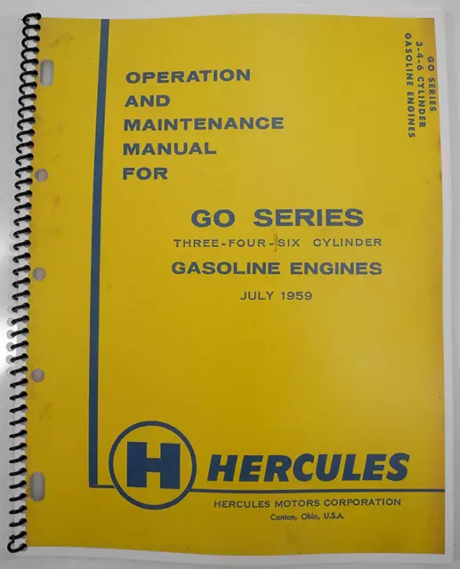 Hercules GO Series Engine Operation/Maintenance Manual - Oliver OC-4, OC-46 +