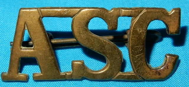 WW1 ERA ASC Army Service Corps British Military Brass Shoulder Title ...