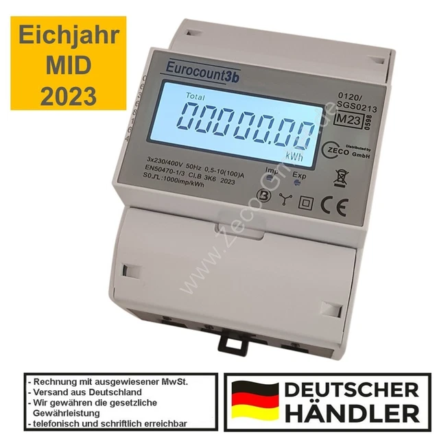 ORNO OR-WE-531 3-Phasen Stromzähler 80A MID-konform – Präzise Verbrauchserfassung Für Hutschiene Mit LCD Und IR-Schnittstelle