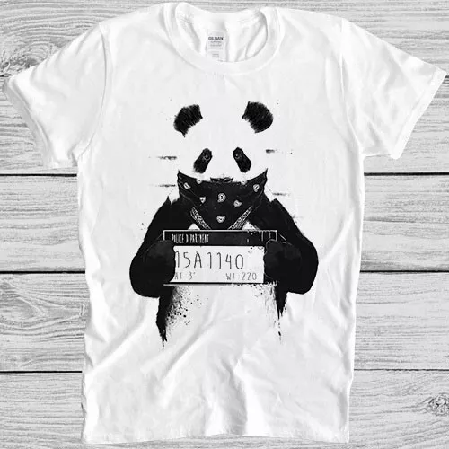 Gangsta Panda Bear Prison Mugshot Meme Gift Top Cult Funny Tee T Shirt 7076
