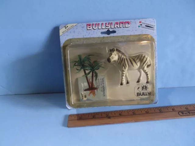 Bullyland ZEBRA 4"in Hand Painted Action Figure w/Palm Trees