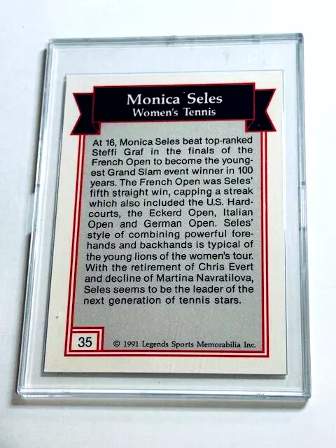 MONICA SELES Signed Legends Sports Memorabilia Card 2