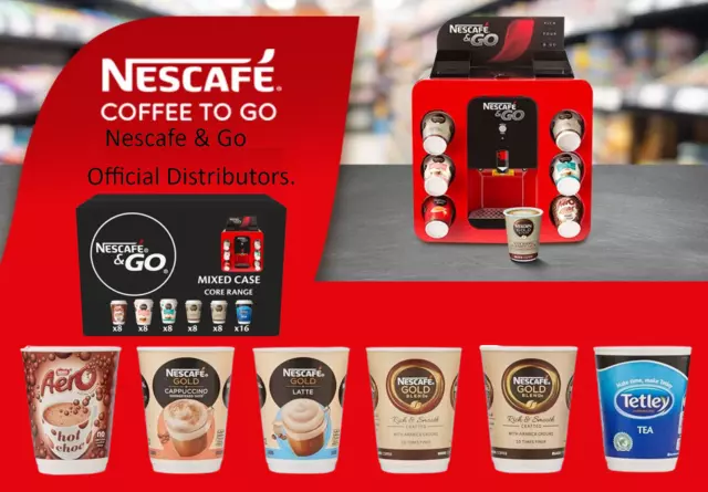 Nescafe &GO Sleeves - Coffee Tea Hot Chocolate InCup Vending Cups {16 Cups}
