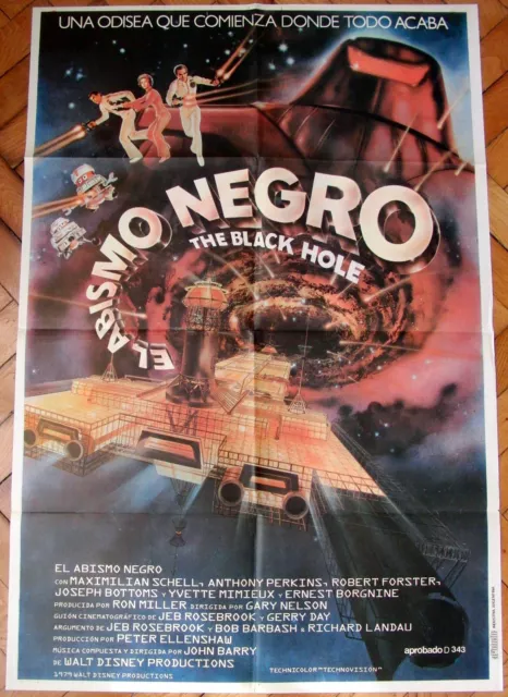 THE BLACK HOLE  Walt Disney Sci-Fi 1SH ARGENTINA Movie POSTER 1979