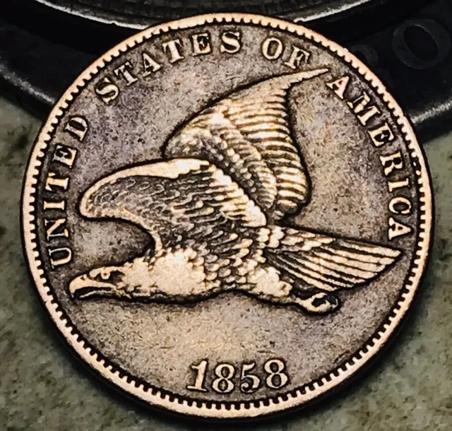 1858 Flying Eagle Cent One Penny 1C Small Letters High Grade US Coin CC18160
