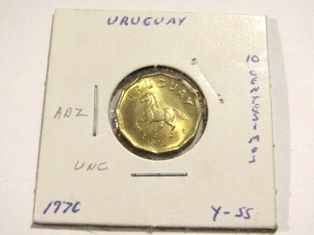 Uruguay 1976 10 Centesimos unc Coin Horse