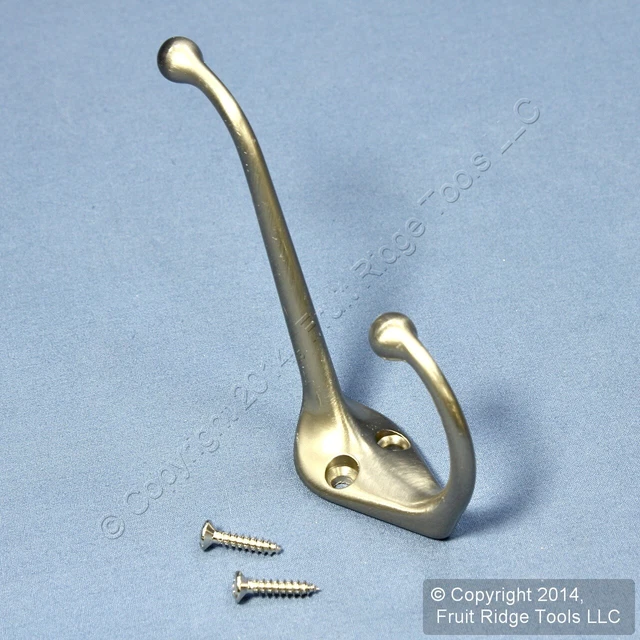 National Hardware Satin Nickel Finish Brass 3/32" Coat/Hat Hook V1960 N326-330