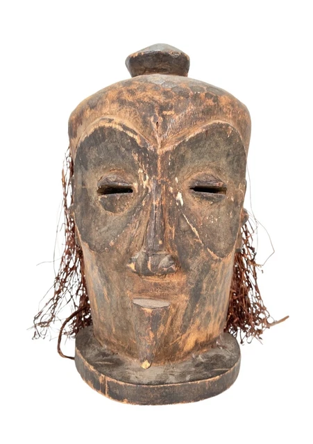 African Yaka Tribe Mukhanda Carved Ceremonial Helmet Initiation Lega Mask Congo
