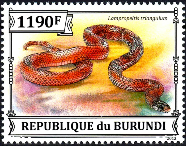 Burundi postfrisch MNH Schlange Reptil Natter Dreiecksnatter Rote Königsnatter